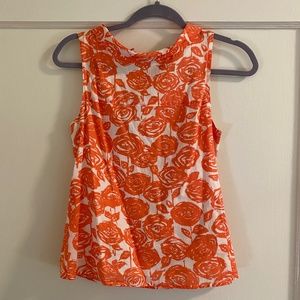 J. Crew orange rose sleeveless blouse